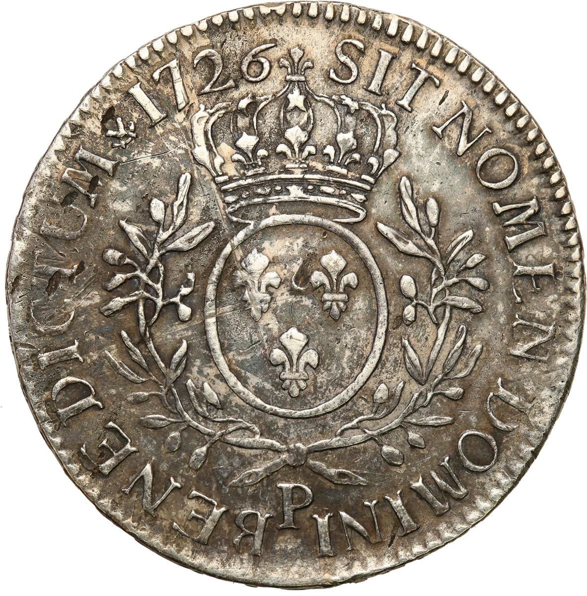 Francja, Ludwik XV (1715-1774). Ecu 1726 P, Dijon - rzadsze